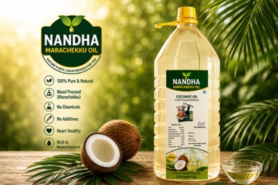 Nandha Marachekku Wood Pressed Coconut Oil – 2 Litres