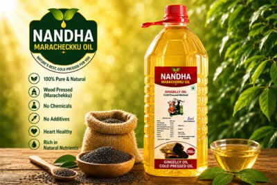 Nandha Marachekku Cold Pressed Sesame Oil – 5 Litres