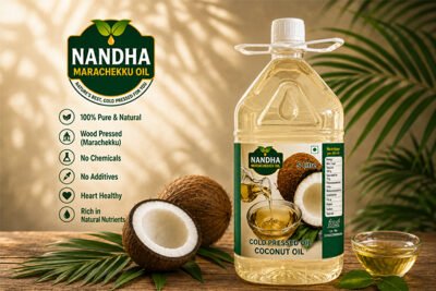Nandha Marachekku Wood Pressed Coconut Oil – 5 Litres